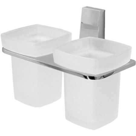 Стакан для зубных щеток WasserKRAFT Lopau K-6028D двойной Хром