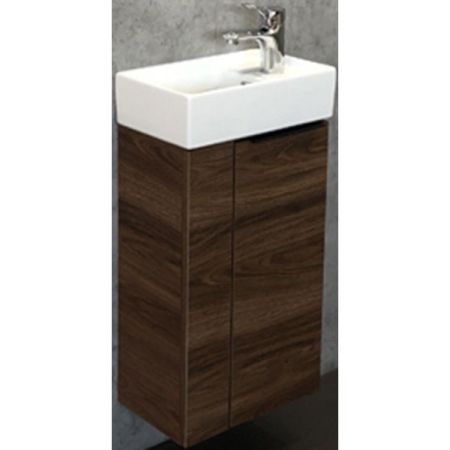 Тумба с раковиной Comforty Асти 40 00-00000834 подвесная Дуб темно-коричневый, артикул 00-00000834