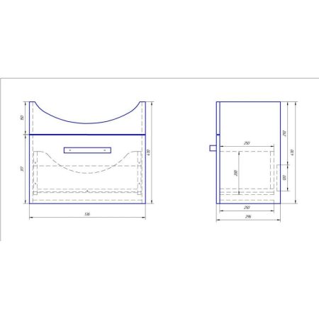 Тумба с раковиной подвесная Dreja Alfa 55 см, белый, артикул 99-0305-com