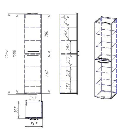 Пенал Vessla 35, белый лак, артикул OW22.05.00
