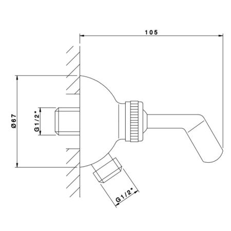 Nicolazzi Держатель душевой ручной лейки, с подводом воды 1/2", цвет: хром, артикул 7124CR