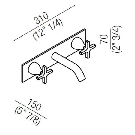 Agape Memory Настенный смеситель для раковины, излив: 200мм, цвет: хром, артикул AMEM321S