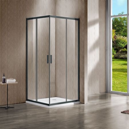 Душевые уголки Vincea Душевой уголок Garda VSS-1G1111CLGM, 1100*1100, вороненая сталь, стекло прозрачное, , шт, артикул VSS-1G1111CLGM