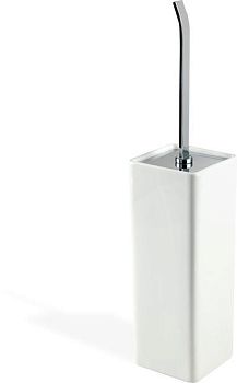 Stil Haus Gea, настенный керамический ёрш, цвет хром - белая керамика