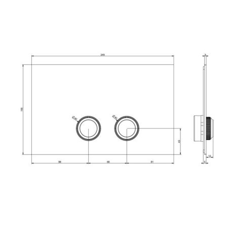 GESSI VENTI20 Клавиша смыва для унитаза двойная, для инсталляций Geberit Sigma8 и Sigma12, цвет Brushed Brass PVD