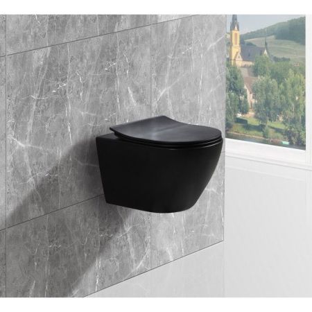 Унитаз-подвесной ESBANO AMAPOLA-N черный матовый, артикул ESUPAMAPNBM