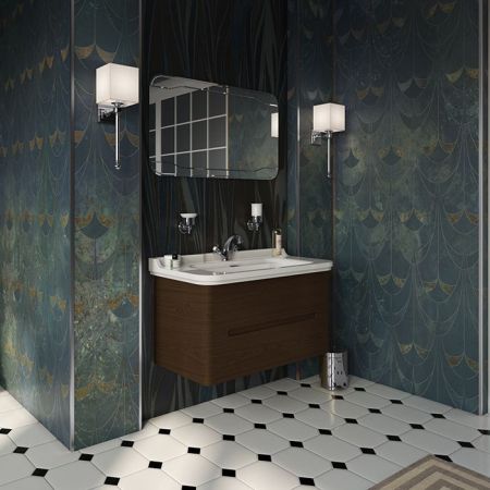 Kerasan Waldorf Раковина керамическая 100х55см, c 1 отверстием под смеситель, белая, цвет заглушки - хром, артикул 4142K1bi/cr*1