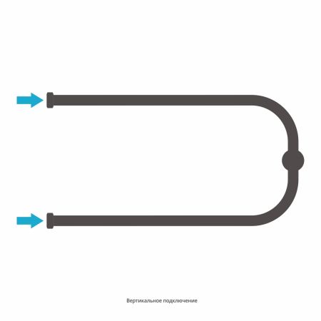 Полотенцесушитель водяной "П-обр.+" 320х650 Н. Г. 1" (Тёмный титан муар)