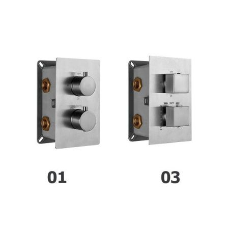 Встраиваемый термосмеситель RGW SP-42 (Хром, круглые)