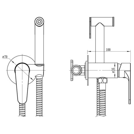 Гигиенический душ со смесителем встраиваемый ESKO KZSMHW, белый