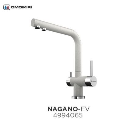 Смеситель для кухни, OMOIKIRI, Nagano, тип открывания воды-однорычажный, тип регулирования воды-керамический картридж, монтаж-на раковину/столешницу, отверстия для монтажа-1, высота, мм-294, вынос излива, мм-206, тип излива-поворотный, тип подводки-гибкая