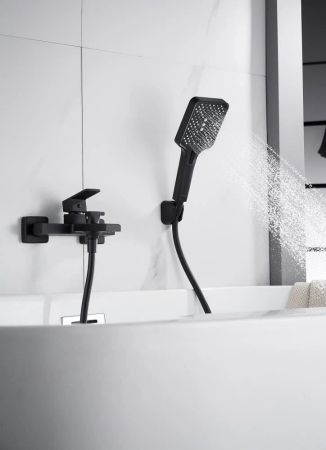 Смеситель для ванны Knotlor KN-22/BL, черный, артикул KN-22/BL