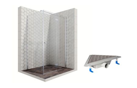 Душевой уголок Ambassador Diamond 12011108R-ST8, прямоугольный, угловой трап, 120х90, артикул 12011108R-ST8