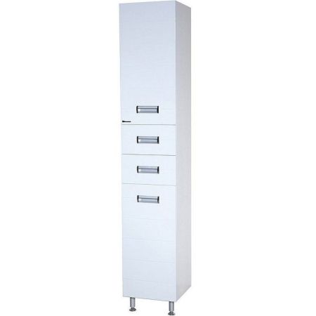 Шкаф пенал Bellezza Сиена 35 с бельевой корзиной Белый, артикул 4623904120016