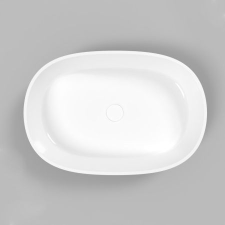 Умывальник WHITECROSS Opal 56x38 (черный/белый глянец) иск. камень