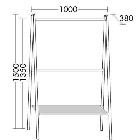 Burgbad Mya Полотенцедержатель напольный  1000х380х1500 мм., 1 поручень, 1панель кожанная медово-коричневая. Цвет дуб черный