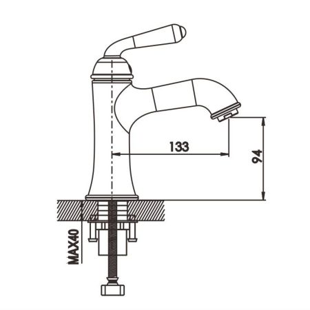 Смеситель для раковины Rose R02H R0201H, черный