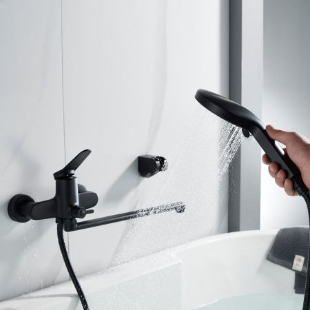 Смеситель для ванны Shevanik S6222H, черный, артикул S6222H