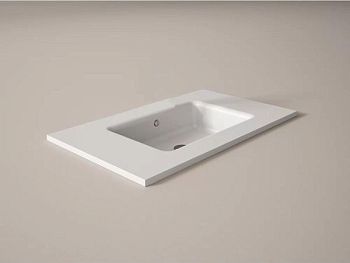 Visobath, раковина из минерального литья Hasvik, без отв. под смеситель 80 см, цвет белый матовый