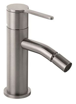 Emmevi Filoinox, однорычажный смеситель для биде с донным клапаном click-clack из нержавеюей стали