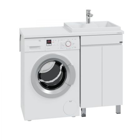 Тумба под раковину над стиральной машиной напольная "Марс "48" двери, (ум. Юпитер 1100*500 литой мрамор)