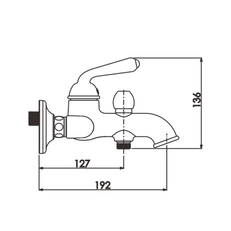 Смеситель для ванны Rose R0202H, черный, артикул R0202H