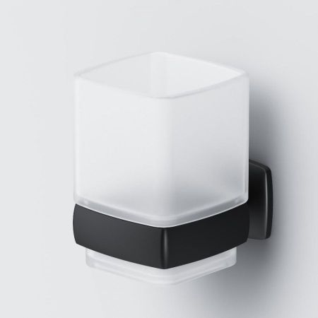 A9034322 Gem, Стеклянный стакан с настенным держателем, черный, артикул A9034322