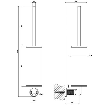 GESSI INCISO Ершик настенный, цвет: nero XL, артикул 58519#299