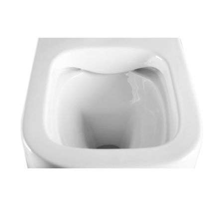 PINTO RIMLESS
Безободковый подвесной унитаз с горизонтальным выпуском в стену c легкосъемным сиденьем с функцией микролифт в комплекте 
Тип смыва: Каскадный                
Размер : 525*360*350mm  
EWC700-126W, артикул EWC700-126W