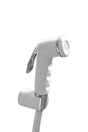 Emmevi, круглая лейка гигиенического душа с держателем ABS и шлангом из ПВХ, цвет белый, артикул 151/BB