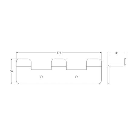 Планка с крючками BELZ B9003-3, оружейная сталь