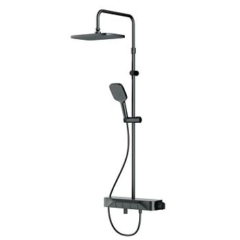 F078F722 Func, душ.система: см-ль-полка д/ванны/душа, душ.штанга, верхн. душ квадр., ручн.душ, черн.
