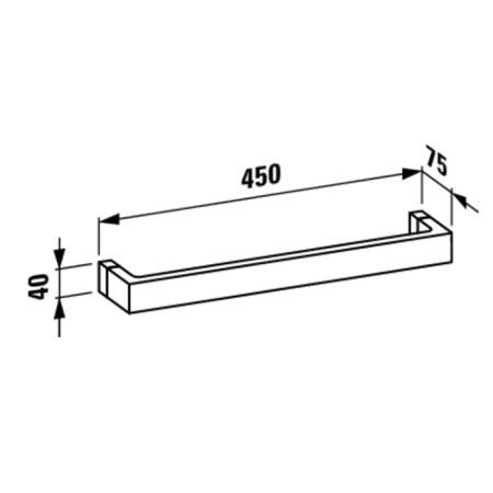 Полотенцедержатель, Laufen, Kartell by Laufen, одинарный, ширина, мм-450, глубина, мм-75, высота, мм-40, тип установки-настенный, материал-пластик, цвет-янтарь, артикул 3.8133.1.081.000.1