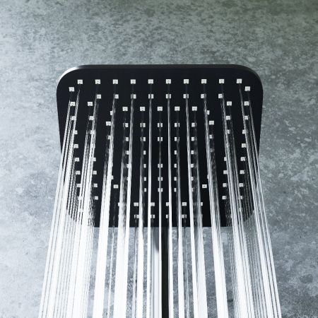 D0712020 Norma душевая система с квадратными лейками, черная, артикул D0712020