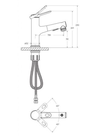 Смеситель с выдвижным изливом, хром BB-LVMD-CRM-W0, артикул BB-LVMD-CRM-W0