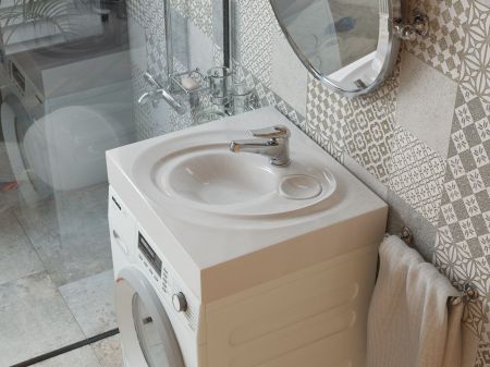 Раковина над стиральной машиной Пальмира 60*55 с кронштейнами