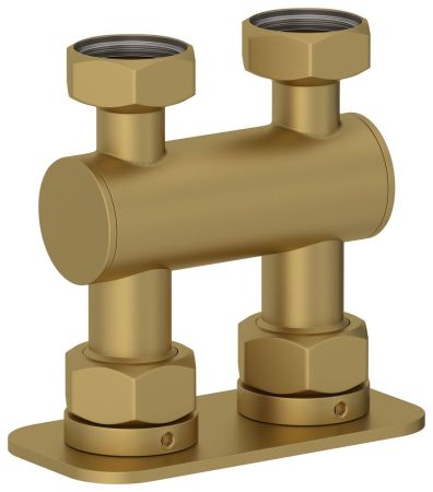 Модуль 2х3/4" прямой EU50 (Матовое золото), артикул 032-1539-3434