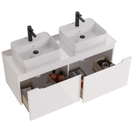 Тумба под раковину подвесная Dreja W 125 см, белый, артикул 99.9400