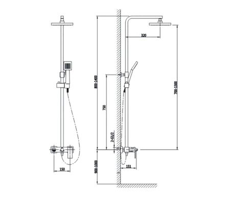 Душевая система Timo Briana SX-7130/03 черный, артикул SX-7130/03