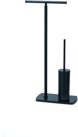 Gedy Florida, стойка: бумагодержатель двойной/металлический ерш, цвет черный матовый, артикул 7332(14)