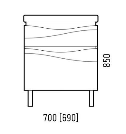 Тумба "Омаха 70 Z2", белый / металлик, Сомо 70 / Фостер 70