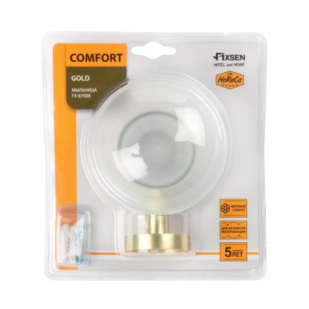 Мыльница FIXSEN COMFORT GOLD FX-87008, золото матовое, артикул FX-87008