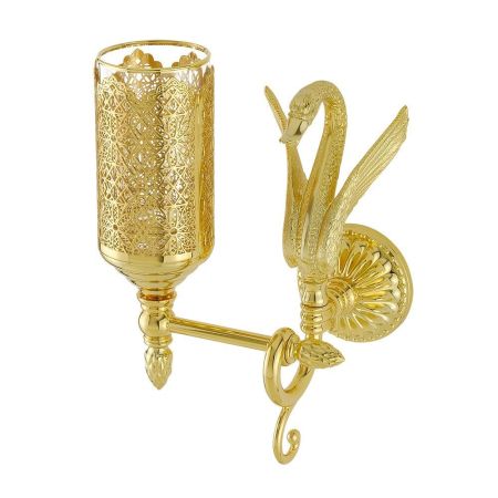 LUXOR Стакан настенный, стекло декор золото/золото, артикул 26162