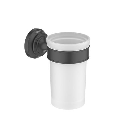 Стакан с держателем AQUATEK, матовый черный AQ4527MB КЛАССИК, артикул AQ4527MB