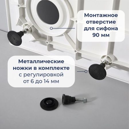 Душевой поддон с сифоном RGW SMC/R-C (900x900)