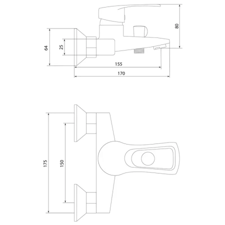 Смеситель для ванны Славен СЛ-ОД-Ц33, хром