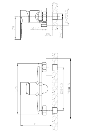 Смеситель для душа VODA Snow white SW 80 W