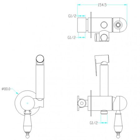 Гигиеническая лейка со смесителем BRILLANTE 436 Гигиеническая лейка со смесителем BRILLANTE 436
