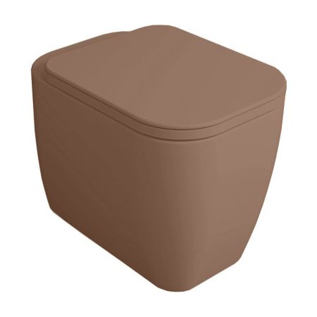 Simas Henges Унитаз напольный безободковый 38х55 см, цвет moka mat(без креплений F91), артикул HE01 moka mat