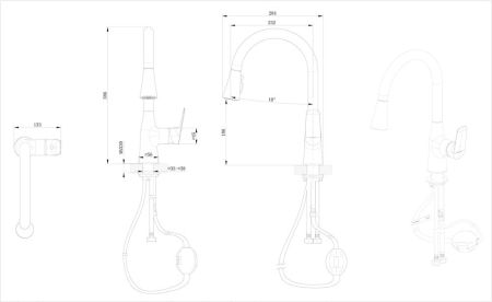 Смеситель для кухни Bravat F7460564CP-ENG, хром, артикул F7460564CP-ENG